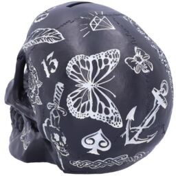 Black and White Traditional, Tribal Tattoo Fund Skull - 16cm - thumbnail 3