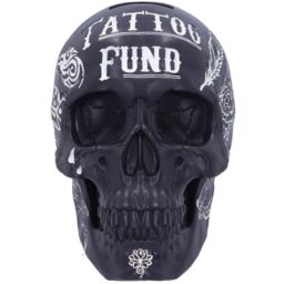 Black and White Traditional, Tribal Tattoo Fund Skull - 16cm - thumbnail 5