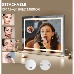 LED Wall Mounted Vanity Mirror with Bluetooth Speaker - White - thumbnail 2