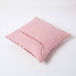 Crushed Velvet Cross Stich Cushion Cover - Blush Pink / 55cm - thumbnail 4