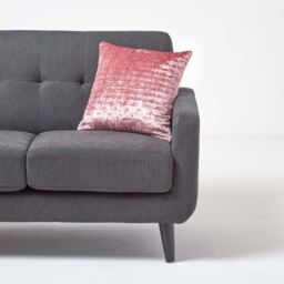 Crushed Velvet Cross Stich Cushion Cover - Blush Pink / 55cm - thumbnail 2