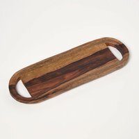 Long Mango Wood Serving Tray Charcuterie Board - Neutral