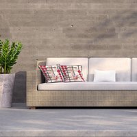 Flowers  Chains Outdoor Cushion - Red / 60cm - thumbnail 1