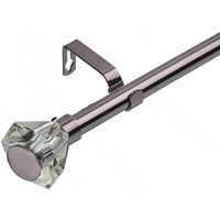 19mm Extendable Metal Curtain Pole Set Diamond - Black Nickel / 120 - 210 cm