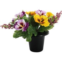 Artificial Pansy Remembrance Grave Pot - Multicolour - image 1
