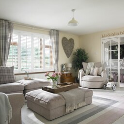 Bordered Living Room Rug - Blush Pink / 170 x 120cm - thumbnail 5