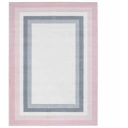 Bordered Living Room Rug - Blush Pink / 170 x 120cm - thumbnail 3