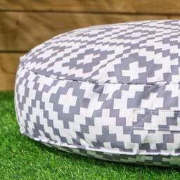 Geo Outdoor Round Filled Padded Cushion - Grey - thumbnail 4