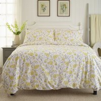 MELLOW YELLOW DUVET SET - Yellow / 220cm / Superking / Washed separately and before first use. Optical brightener detergents may affect the colour. Do