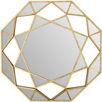 Jade Grey Rectangular Sunburst Wall Mirror - Gold