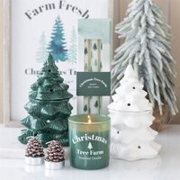 Christmas Tree Farm Scented Candle Festive Candle Gift - Teal - thumbnail 1