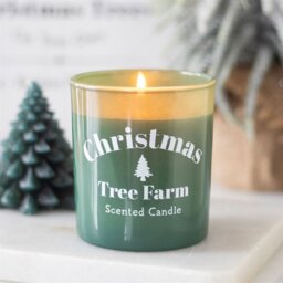 Christmas Tree Farm Scented Candle Festive Candle Gift - Teal - thumbnail 2