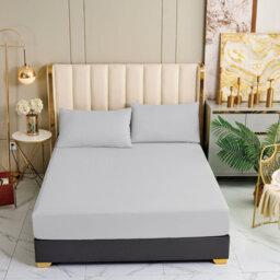 Egyptian Cotton 400 Thread Count Fitted Sheet - Silver / King - thumbnail 2