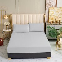 Egyptian Cotton 400 Thread Count Fitted Sheet - Silver / King - thumbnail 1
