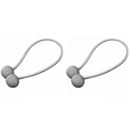 Pair of Magnetic Curtain Tiebacks - Grey - thumbnail 2