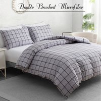 Pamposh Premium Microfiber Easy Care Duvet Cover Set - Grey / Single / 620g / Duvet Cover Set (1 x Duvet Cover + 1 x Pillowcase) / 135cm / 200cm