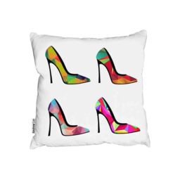 Geometric High Heels Outdoor Cushion - White / 60cm - thumbnail 2