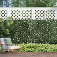 Outsunny 50cm x 50cm 12PCS Artificial Boxwood Wall Panels  - Green, White - image 1