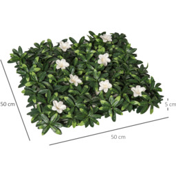 Outsunny 50cm x 50cm 12PCS Artificial Boxwood Wall Panels  - Green, White - thumbnail 2
