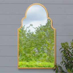 Arcus Crown Metal Arch Garden Wall Mirror - Gold - thumbnail 2