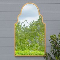 Arcus Crown Metal Arch Garden Wall Mirror - Gold - thumbnail 1