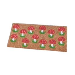 Natural Coir Outdoor Door Mat  - Brown,Red,White / Mushroom - thumbnail 3