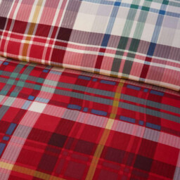 Regalia Check Microfibre Complete Duvet Cover Set with Fitted Sheet - Red / King - thumbnail 3