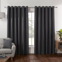 Hoxton Blackout Eyelet Curtains - Charcoal / 168cm / 183cm - image 1