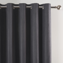 Hoxton Blackout Eyelet Curtains - Charcoal / 168cm / 183cm - thumbnail 3