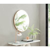 Emma Round Copper Frame Wall Mirror - Copper / 80cm