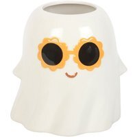 Ceramic Groovy Ghost Flower Vase - H14.8cm