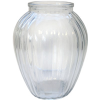 Clear Glass Pleated Posy Vase - H13cm - Clear