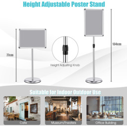 Adjustable Poster Stand Presentation Stand - Silver - thumbnail 5