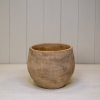 Sturdy Grey Cement Planter for Home Decor - Brown