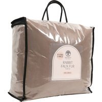 Extra Large Rabbit Faux Fur Throw - Mocha