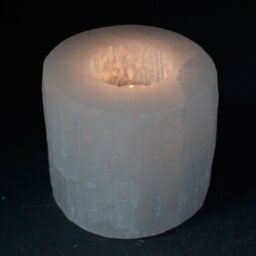 Selenite Candle Holder Translucent Crystal Decor for Home - White - thumbnail 4