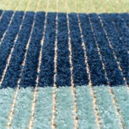Textured Striped Weatherproof Outdoor Garden Rug - Navy Blue / 290 x 200cm - thumbnail 4