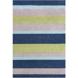 Textured Striped Weatherproof Outdoor Garden Rug - Navy Blue / 290 x 200cm - thumbnail 3