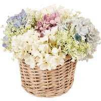 Hydrangea and Gypsophila Floral Basket - Multicolour - image 1
