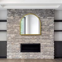The Arcus Gold Framed Arched Wall Mirror - Gold - thumbnail 1
