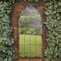 MirrorOutlet Capulet Rustic Arch Garden Wall Mirror 115cm x 50cm - Antique Silver - image 1