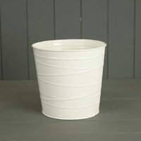 Sturdy White Zinc Pot Plant pot - White