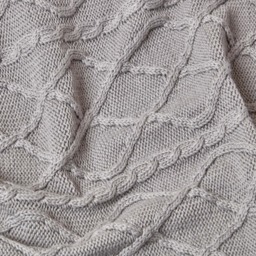 Homescapes Grey Diamond Cable Knit Cotton Throw - Grey - thumbnail 4