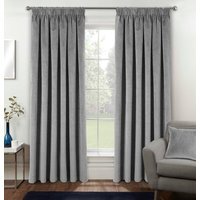 Pair of Oxford Grey Blackout Velvet Supersoft Tape Top - Grey / 117cm / 137cm