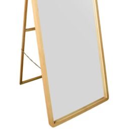 Solid Oak Rounded Corner Cheval Mirror - Brown - thumbnail 3