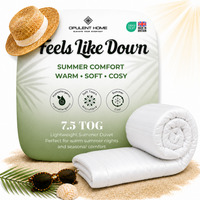 7.5 Tog Lightweight Duvet Cool Summer Microfibre Quilt - White / Superking