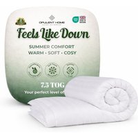 7.5 Tog Lightweight Duvet Cool Summer Microfibre Quilt - White / 220cm / 3.4kg