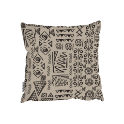 Striped Egyptian Theme With Ethnic And Tribal Motifs Outdoor Cushion - Brown / 60cm - thumbnail 2