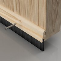 Wood Stormguard Draught Excluder Premium Bottom Door Seal Strip Paintable 914mm - Grey - image 1