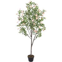 Artificial Frangipani Blossom Tree in Pot - Green